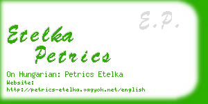 etelka petrics business card